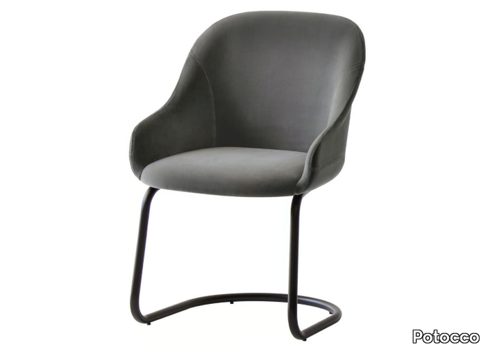 LYZ 918/UI - Cantilever upholstered fabric chair with armrests _ Potocco