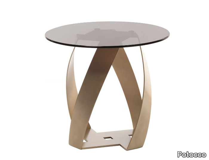 BON BON 770/TB - Round side table with glass top _ Potocco