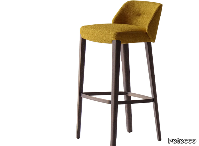 CONCHA 905/A - High fabric stool with back and footrest _ Potocco