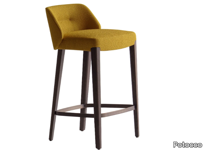 CONCHA 905/S - Fabric stool with back and footrest _ Potocco