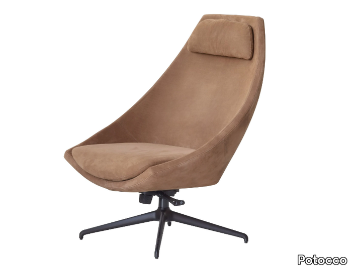 CUT 910/PLG - Leather armchair with headrest _ Potocco