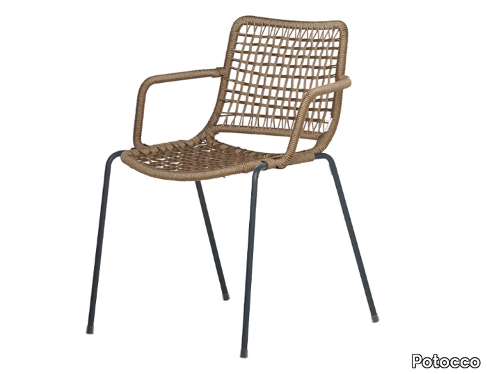 EGAO 037/PBR - Steel garden easy chair with armrests _ Potocco