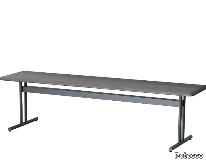 GRAPHIC 955/O - Ash and metal bench _ Potocco