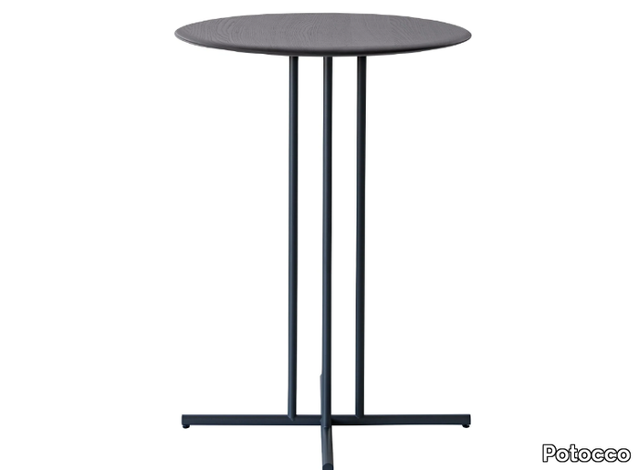 GRAPHIC 955/TAC - Round ash and metal high table _ Potocco