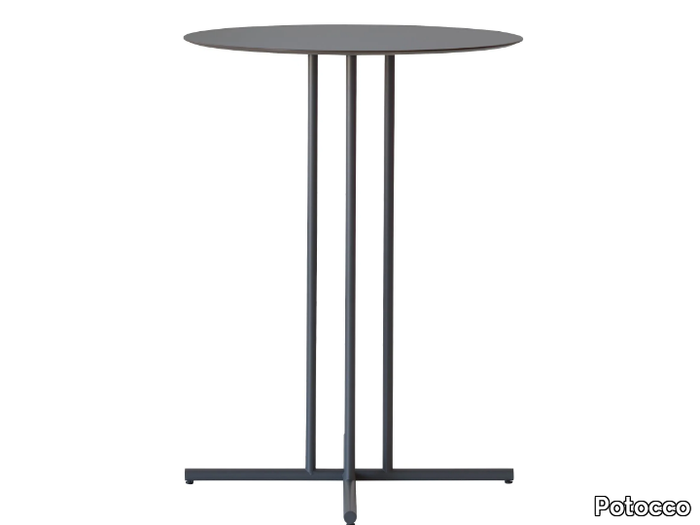 GRAPHIC 955/TAC-OUT - Round HPL and metal high table _ Potocco