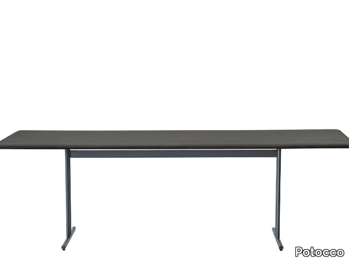 GRAPHIC 955/TR - Rectangular ash and metal table _ Potocco