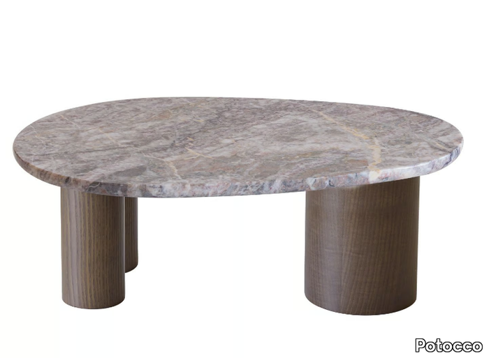 JADE 953/TBO - Fior di Pesco Carnico marble and ash coffee table _ Potocco