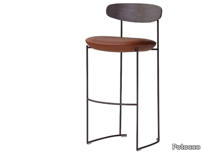 KEEL 922/A - High stool with metal structure and fabric seat _ Potocco