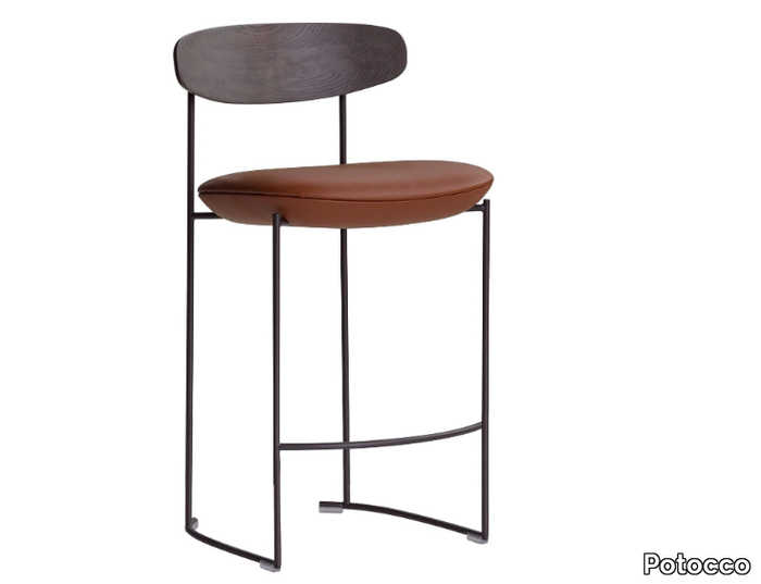 KEEL 922/S - High stool with metal structure and fabric seat _ Potocco