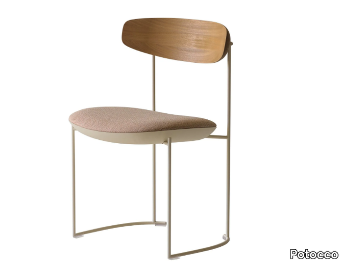 KEEL LIGHT 922/MB-OUT - Metal garden chair open back _ Potocco