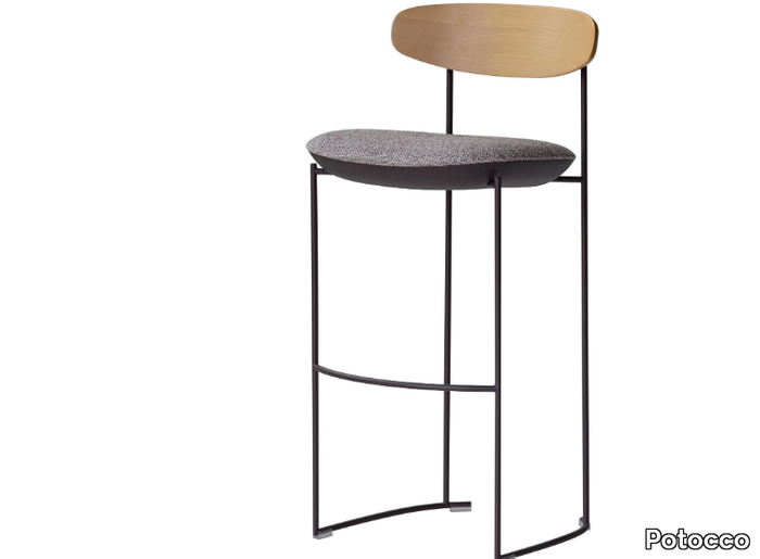 KEEL LIGHT 922/AMB - Barstool with metal frame and fabric seat _ Potocco