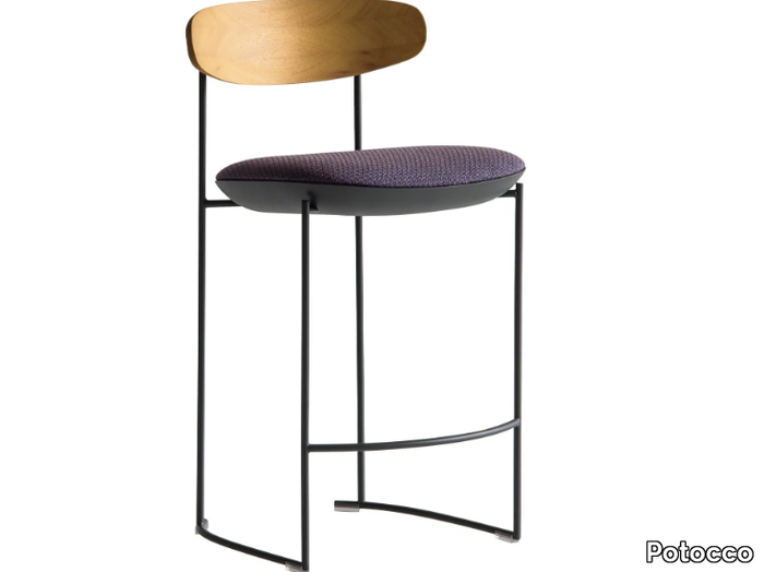 KEEL LIGHT 922/SMB-OUT - Metal and fabric garden counterstool _ Potocco