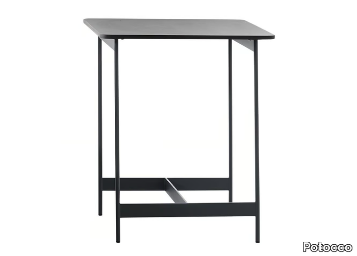 LITTLE T 878/TQ-50-OUT - Square metal garden side table with porcelain stoneware top _ Potocco