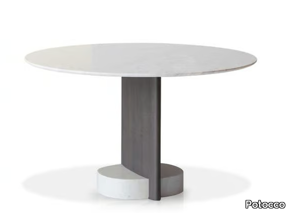 SYN 956/TC - Round Carrara marble and ash table _ Potocco