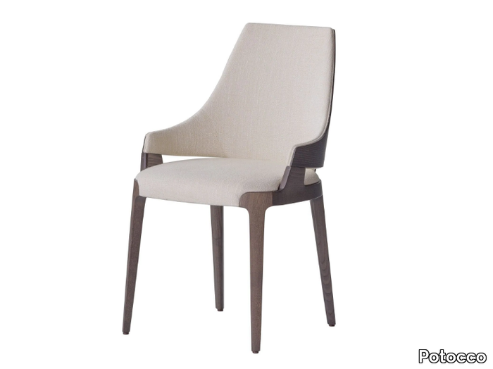 VELIS WOOD 942/7W - Upholstered fabric chair with armrests _ Potocco