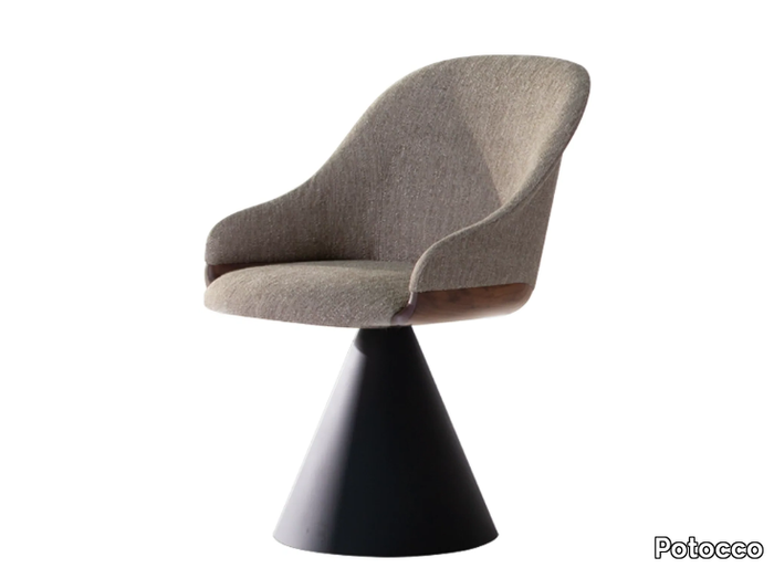 LYZ 918/GC - Swivel upholstered fabric chair with armrests _ Potocco