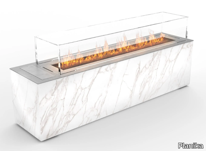 CABO - Bioethanol outdoor freestanding Dekton® fireplace _ Planika