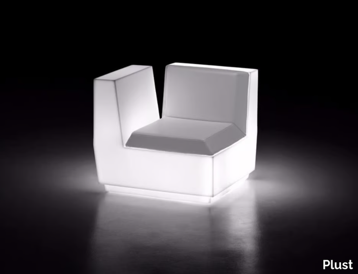 BIG CUT CORNER LIGHT - Corner polyethylene armchair with light _ Plust