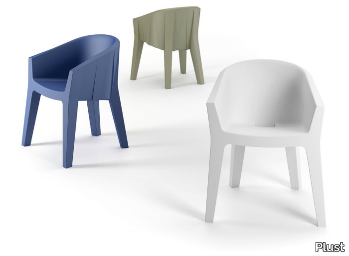 FROZEN - Polyethylene chair with armrests _ Plust