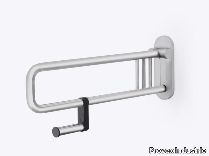 300 STEEL - Folding steel grab bar with paper holder _ Provex Industrie