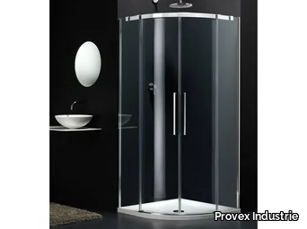 S-LITE SR - Semicircular glass shower cabin with sliding door _ Provex Industrie