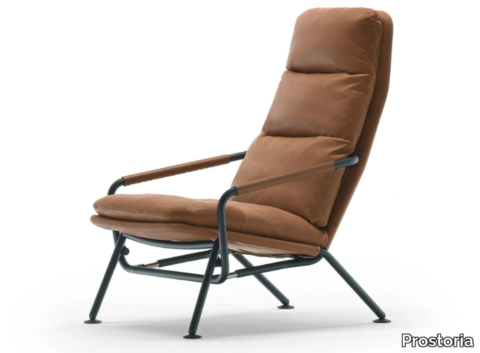 KONTRAPUNKT - Recliner leather armchair with footstool _ Prostoria