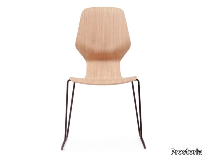 OBLIKANT - Stackable sled base plywood chair _ Prostoria