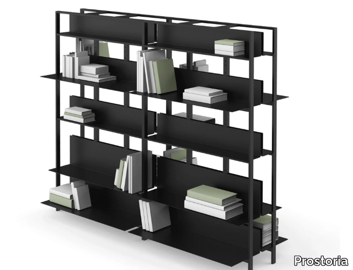 SHTEF - Freestanding aluminium bookcase _ Prostoria