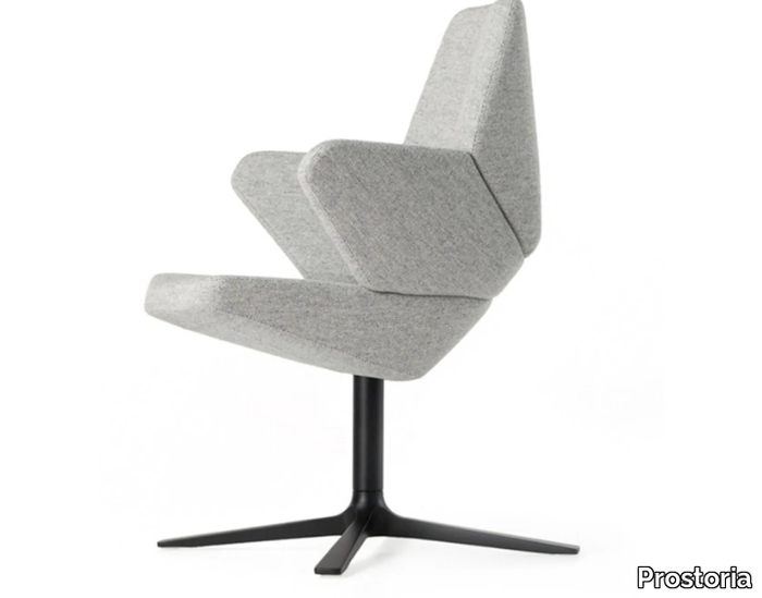 TRIFIDAE - Upholstered with 4-spoke base chair with armrests _ Prostoria