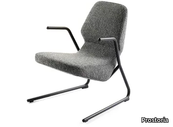 OBLIQUE - Cantilever fabric easy chair with armrests _ Prostoria