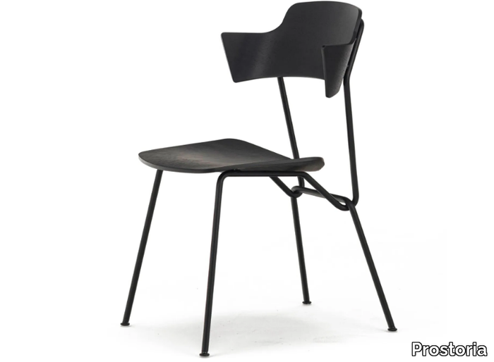 STRAIN - Chair with armrests open back _ Prostoria