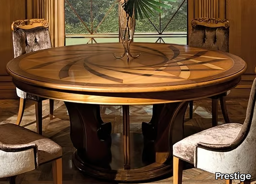 DECÒ - Extending round wooden table _ Prestige