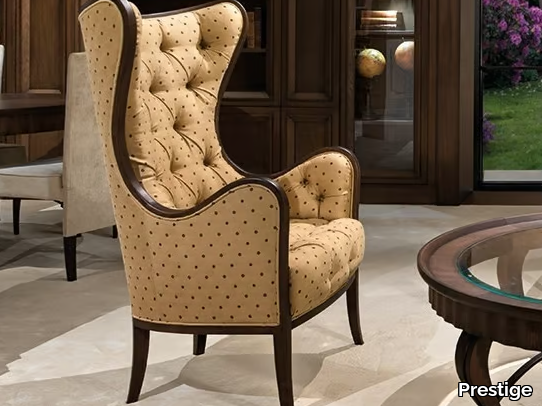 GRAN DUCA - Tufted fabric armchair with armrests _ Prestige