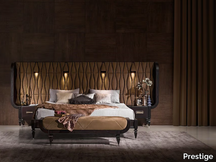 GRAN DUCA - Bed with storage headboard _ Prestige