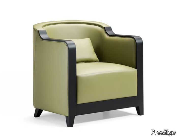 GRAN DUCA - Upholstered leather armchair with armrests _ Prestige