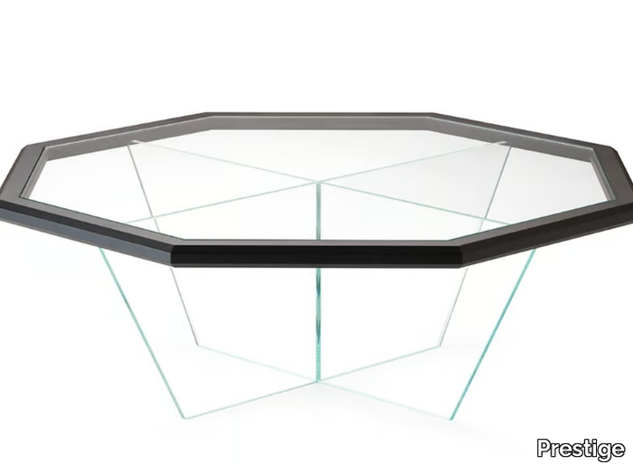 GRAN DUCA - Octagonal glass coffee table for living room _ Prestige