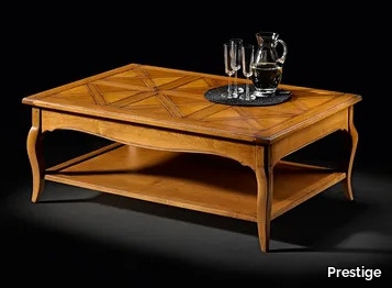 CAPRICCI - Rectangular oak coffee table with integrated magazine rack _ Prestige