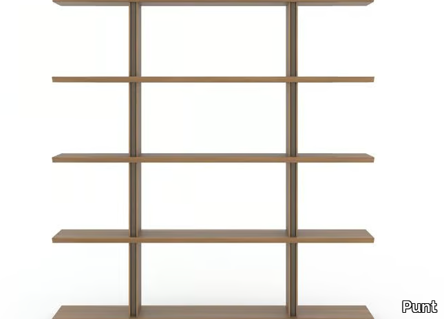 STOCKHOLM - Open double-sided teak bookcase _ Punt