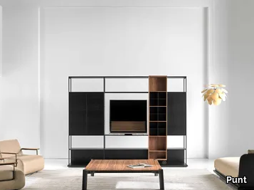 LITERATURA OPEN - Open wooden bookcase with TV stand _ Punt