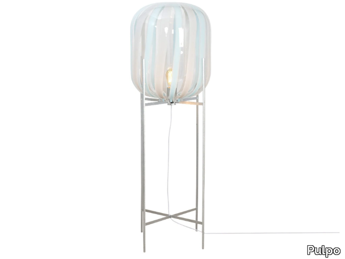 ODA STRIPES BIG - Blown glass floor lamp _ Pulpo