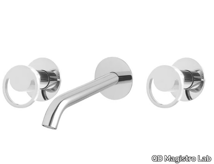 SMILE 5720310 - 3 hole wall-mounted washbasin tap with individual rosettes _ QD Magistro Lab