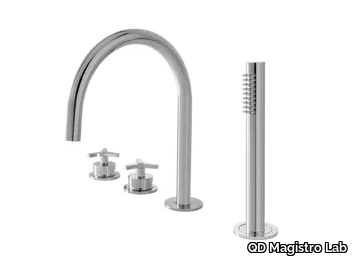 TOMEO 6330277T - Deck mounted bathtub tap with hand shower _ QD Magistro Lab