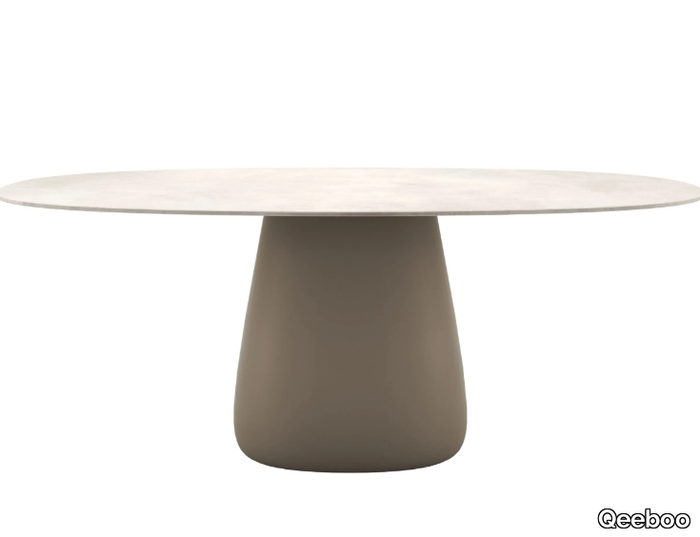 COBBLE - Oval laminated stoneware garden table _ Qeeboo