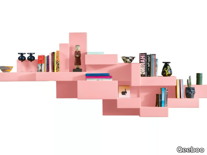 PRIMITIVE - Floating polyethylene bookcase _ Qeeboo