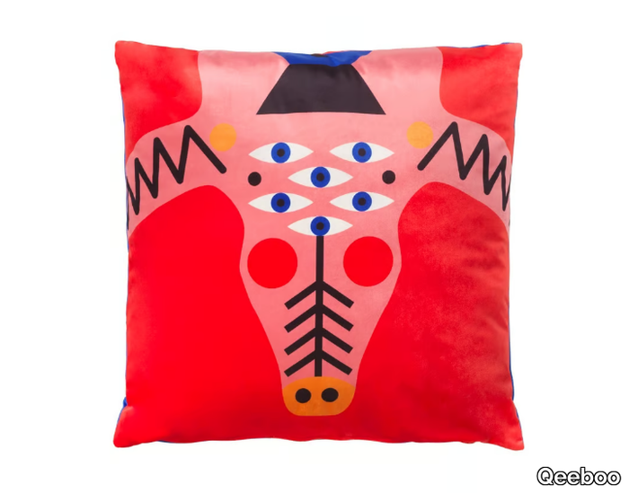 CROCOPINK - Square polyester cushion _ Qeeboo