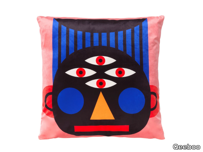 FACE - Square polyester cushion _ Qeeboo