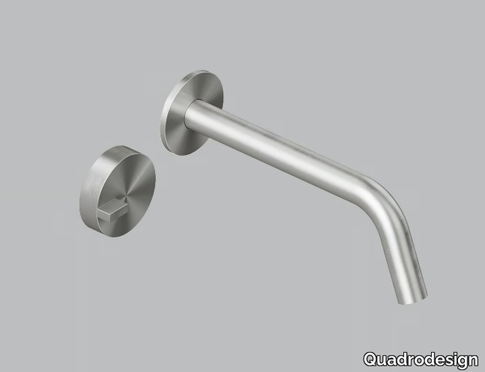 Q. 18 11 - Wall-mounted stainless steel washbasin mixer _ Quadrodesign