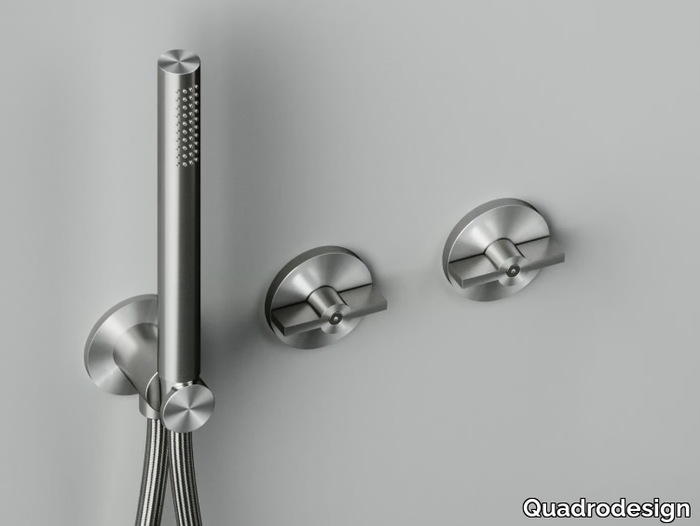 VALVOLA01 19 68 - Hydroprogressive mixer set for bath/shower with hand shower _ Quadrodesign