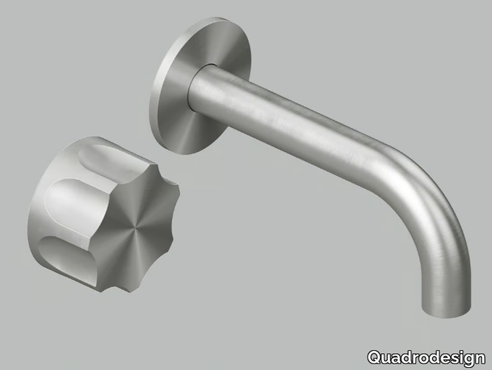 MODO 17 10.00 - Wall-mounted stainless steel washbasin mixer _ Quadrodesign