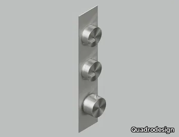 Q 18 89.0 - Wall-mounted stainless steel thermostatic mixer set _ Quadrodesign